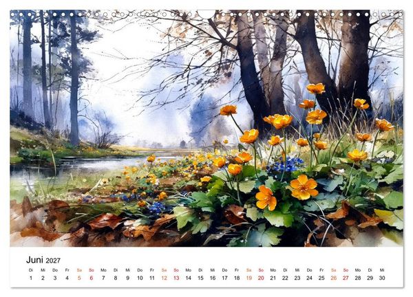 Produktbild: Wildblumen zwischen Moos und Farn (Wandkalender 2027 DIN A3 quer), CALVENDO Monatskalender