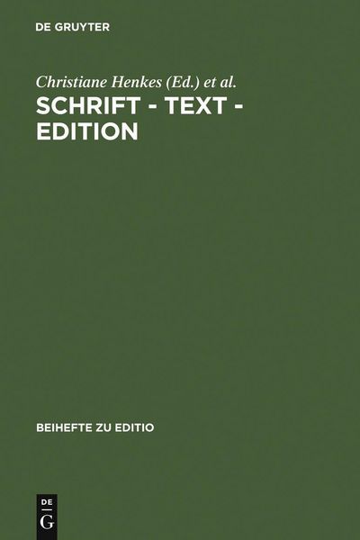 Produktbild: Schrift - Text - Edition