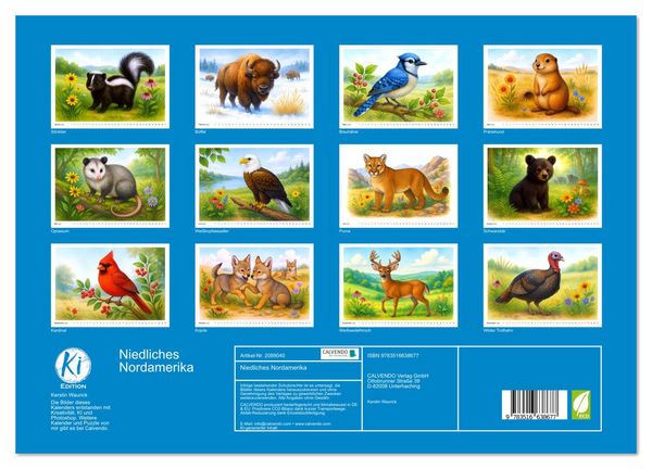 Produktbild: Niedliches Nordamerika (hochwertiger Premium Wandkalender 2026 DIN A2 quer), Kunstdruck in Hochglanz