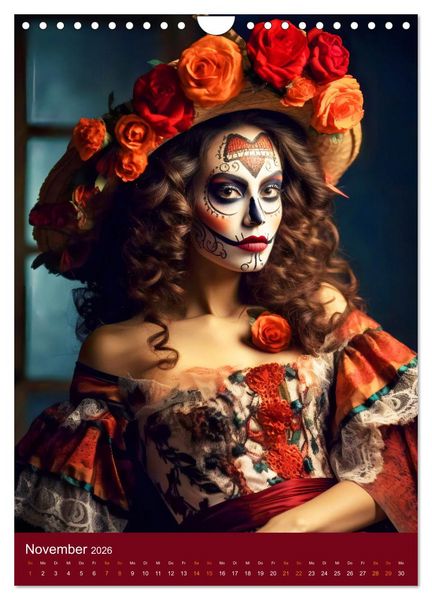 Produktbild: Dia de Muertos Kreative Portr&auml;ts in Festanlehnung (Wandkalender 2026 DIN A4 hoch), CALVENDO Monatskalender