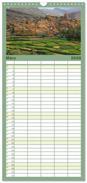 Produktbild: Familienplaner 2026 - Unterwegs im Weihrauchland Oman mit 5 Spalten (Wandkalender, 21 x 45 cm) CALVENDO
