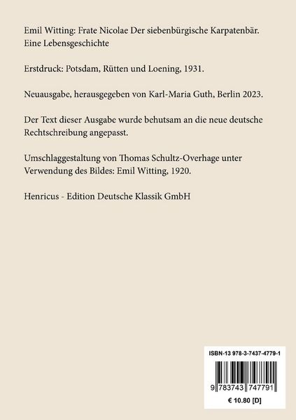Produktbild: Frate Nicolae Der siebenb&uuml;rgische Karpatenb&auml;r
