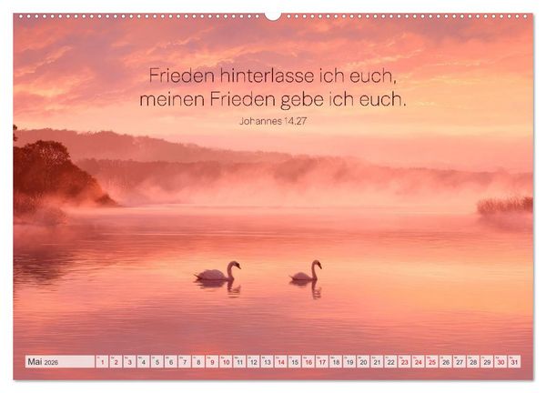 Produktbild: Psalmen und Bibelverse - Himmlische Botschaften (hochwertiger Premium Wandkalender 2026 DIN A2 quer), Kunstdruck in Hochglanz