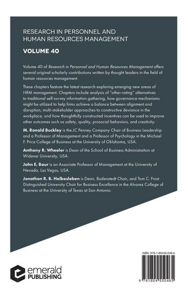 Produktbild: Research in Personnel and Human Resources Management