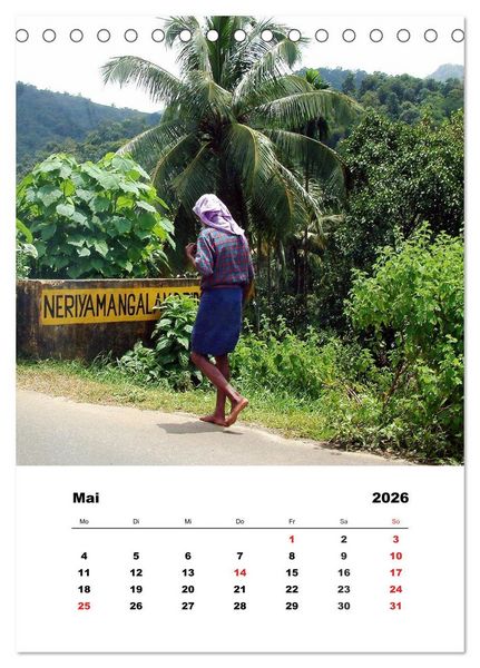 Produktbild: In Kerala (Tischkalender 2026 DIN A5 hoch), CALVENDO Monatskalender