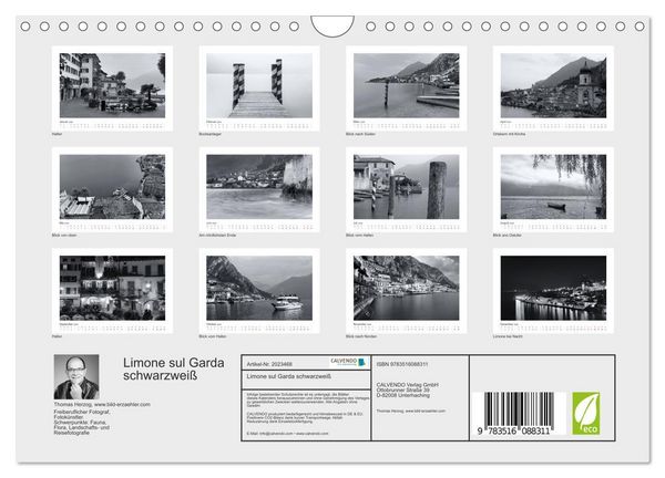 Produktbild: Limone sul Garda schwarzwei&szlig; (Wandkalender 2026 DIN A4 quer), CALVENDO Monatskalender