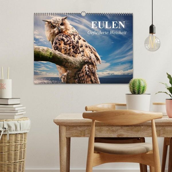 Produktbild: Eulen. Gefiederte Weisheit (Wandkalender 2026 DIN A3 quer), CALVENDO Monatskalender