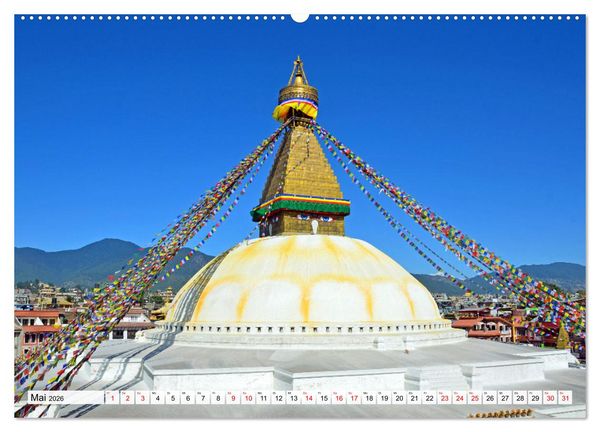 Produktbild: Im Kathmandutal (hochwertiger Premium Wandkalender 2026 DIN A2 quer), Kunstdruck in Hochglanz