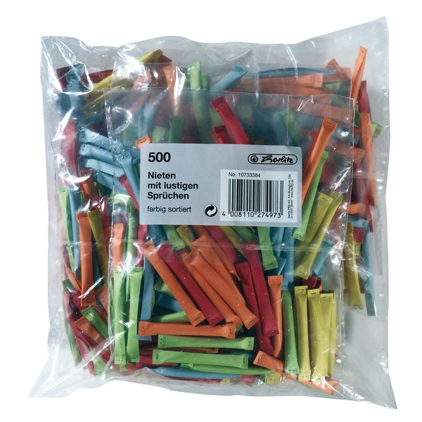 Herlitz Nieten 500 Stück geklammert farbig
