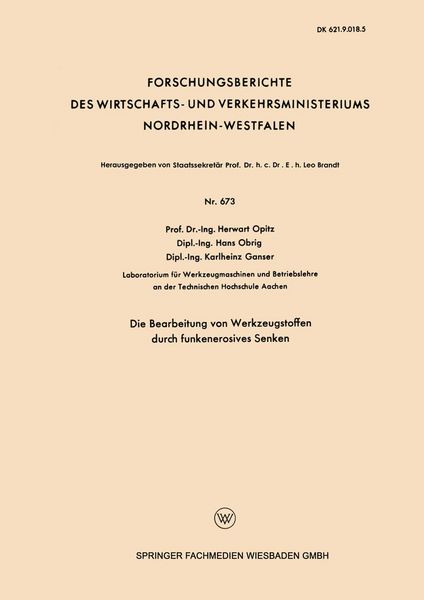 Produktbild: Die Bearbeitung von Werkzeugstoffen durch funkenerosives Senken