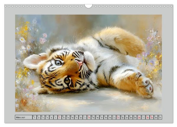 Produktbild: Tigerbabys. Kleine J&auml;ger erkunden die Welt (Wandkalender 2027 DIN A3 quer), CALVENDO Monatskalender