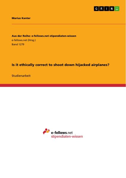 Produktbild: Is it ethically correct to shoot down hijacked airplanes?