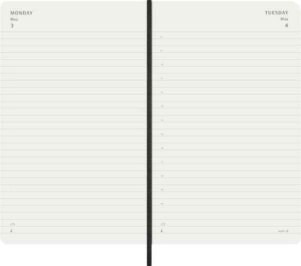 Produktbild: Moleskine 18 Monate Tagesnotizkalender 2026/2027, L/A5, 1 Tag = 1 Seite, Weicher Einband, Schwarz