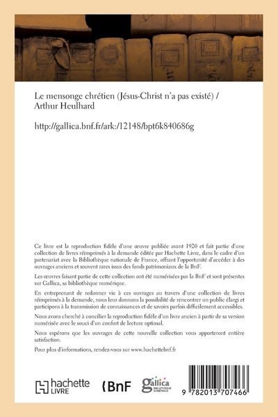 Produktbild: Le mensonge chr&eacute;tien J&eacute;sus-Christ n'a pas exist&eacute; Tome 6