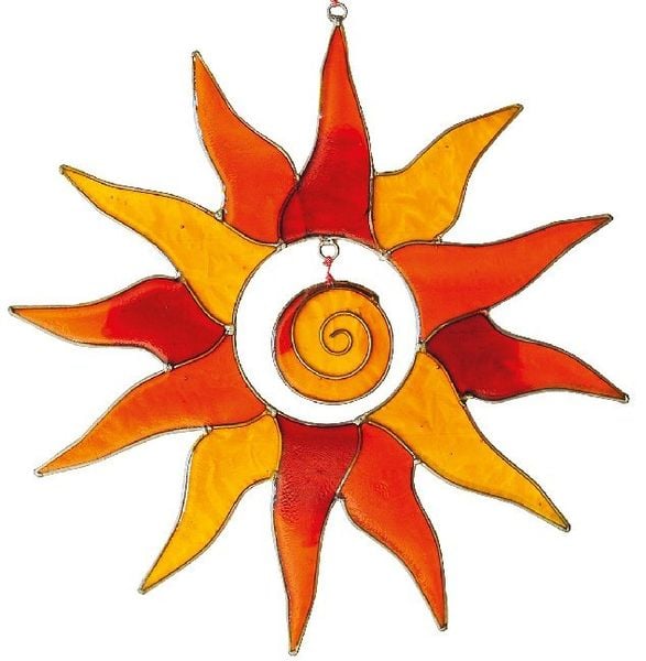 Produktbild: Suncatcher Sonne mit Spirale rot/orange 25 cm