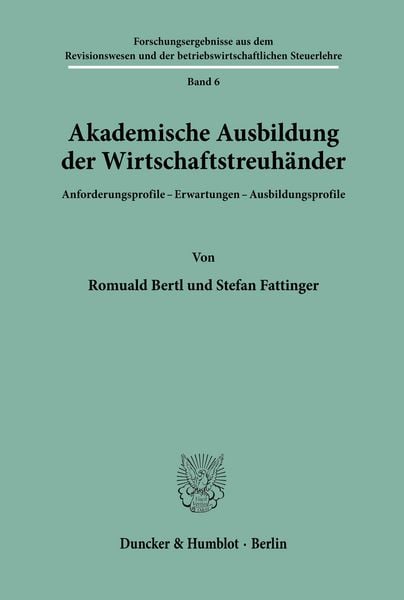 Produktbild: Akademische Ausbildung der Wirtschaftstreuh&auml;nder.
