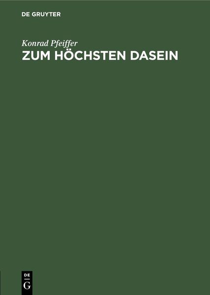 Produktbild: Zum H&ouml;chsten Dasein