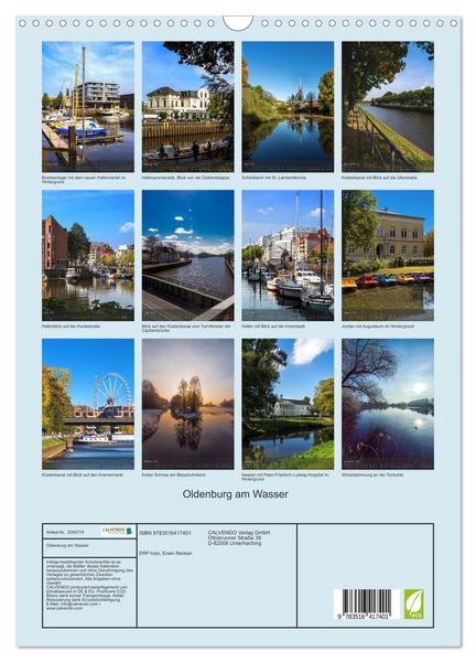 Produktbild: Oldenburg am Wasser (Wandkalender 2026 DIN A3 hoch), CALVENDO Monatskalender