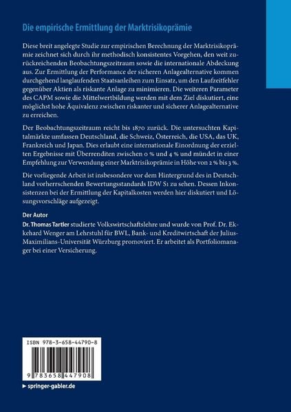 Produktbild: Die empirische Ermittlung der Marktrisikopr&auml;mie