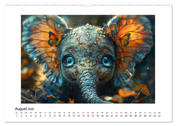 Produktbild: Elefantastisch (hochwertiger Premium Wandkalender 2026 DIN A2 quer), Kunstdruck in Hochglanz