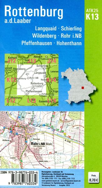 ATK25-K13 Rottenburg a.d.Laaber (Amtliche Topographische Karte 1:25000)