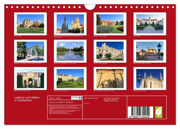 Produktbild: Lednice und Valtice in Tschechien (Wandkalender 2026 DIN A4 quer), CALVENDO Monatskalender