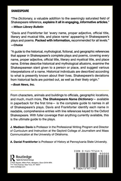 Produktbild: The Shakespeare Name Dictionary