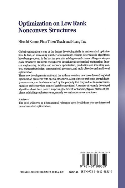 Produktbild: Optimization on Low Rank Nonconvex Structures