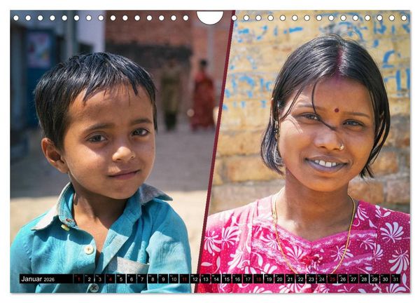 Produktbild: INDIEN Menschen Farben Impressionen (Wandkalender 2026 DIN A4 quer), CALVENDO Monatskalender