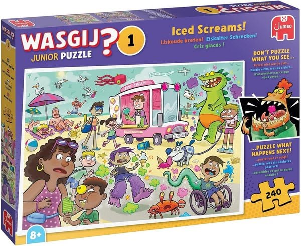 Produktbild: Wasgij Junior 1 - Eiskalter Schrecken! (Puzzle 240 Teile)