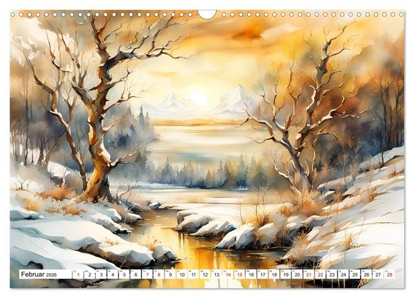 Produktbild: Landschaften Von Fr&uuml;hling bis Winter (Wandkalender 2026 DIN A3 quer), CALVENDO Monatskalender