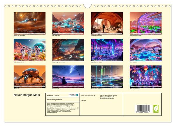 Produktbild: Neuer Morgen Mars (Wandkalender 2026 DIN A3 quer), CALVENDO Monatskalender