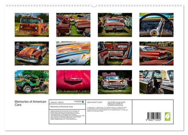 Produktbild: Memories of American Cars (hochwertiger Premium Wandkalender 2026 DIN A2 quer), Kunstdruck in Hochglanz