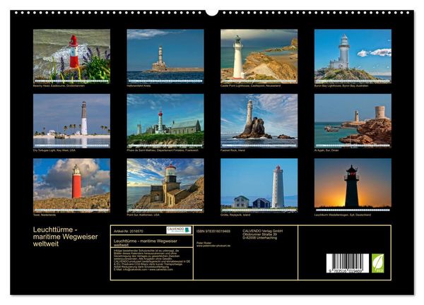 Produktbild: Leuchtt&uuml;rme - maritime Wegweiser weltweit (hochwertiger Premium Wandkalender 2026 DIN A2 quer), Kunstdruck in Hochglanz