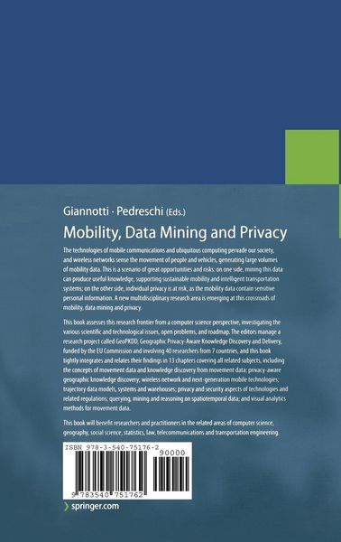 Produktbild: Mobility, Data Mining and Privacy