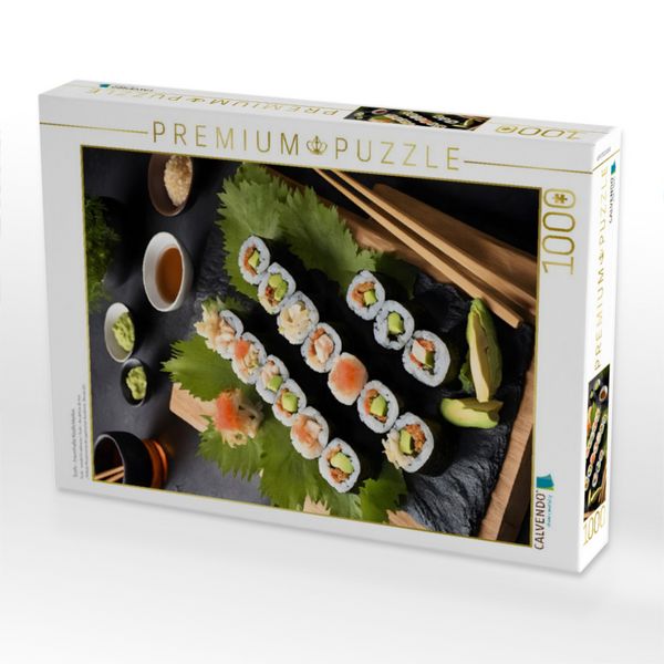 Produktbild: CALVENDO Puzzle Sushi - traumhafte K&ouml;stlichkeiten | 1000 Teile Lege-Gr&ouml;&szlig;e 64x48cm Foto-Puzzle f&uuml;r gl&uuml;ckliche Stunden