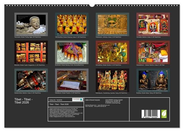 Produktbild: Tibet - Tibet - Tibet 2026 (hochwertiger Premium Wandkalender 2026 DIN A2 quer), Kunstdruck in Hochglanz