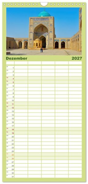 Produktbild: Familienplaner 2027 - Usbekistan, Perlen der Seidenstra&szlig;e mit 5 Spalten (Wandkalender, 21 x 45 cm) CALVENDO
