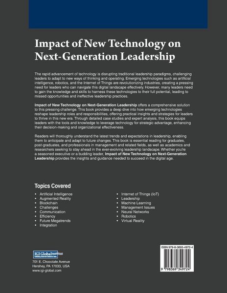 Produktbild: Impact of New Technology on Next-Generation Leadership