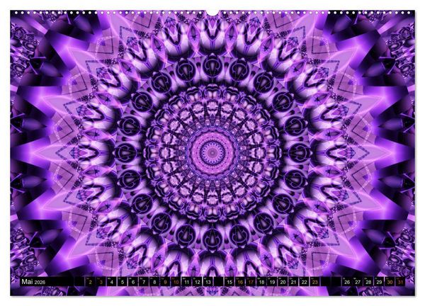 Produktbild: Energie - Mandalas, Spiritualit&auml;t durch die Farbe Lila (hochwertiger Premium Wandkalender 2026 DIN A2 quer), Kunstdruck in Hochglanz
