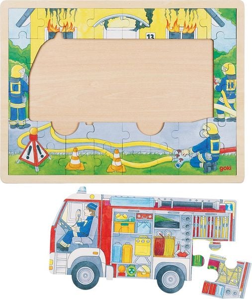 Produktbild: Schichtenpuzzle Feuerwehreinsatz