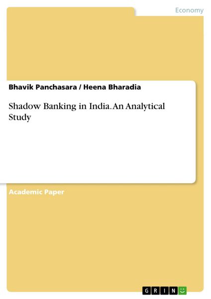 Produktbild: Shadow Banking in India. An Analytical Study