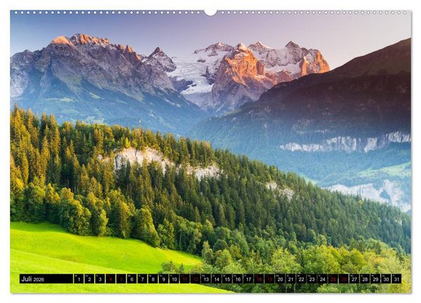 Produktbild: Bergsommer im Berner Oberland (hochwertiger Premium Wandkalender 2026 DIN A2 quer), Kunstdruck in Hochglanz