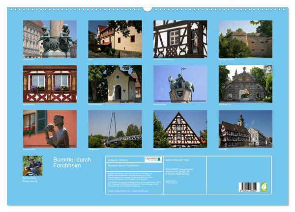 Produktbild: Bummel durch Forchheim (Wandkalender 2026 DIN A2 quer), CALVENDO Monatskalender