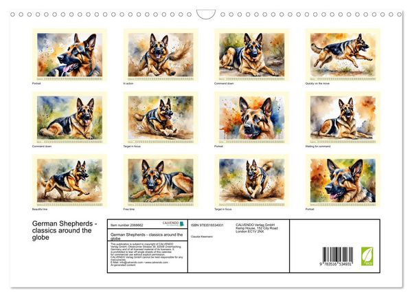 Produktbild: German Shepherds - classics around the globe (Wall Calendar 2026 DIN A3 landscape), CALVENDO 12 Month Wall Calendar