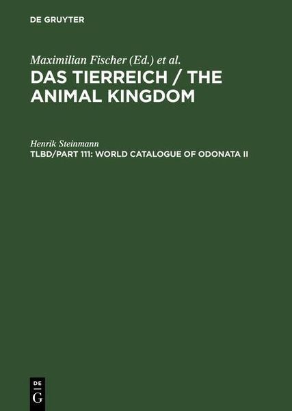 Produktbild: World Catalogue of Odonata II
