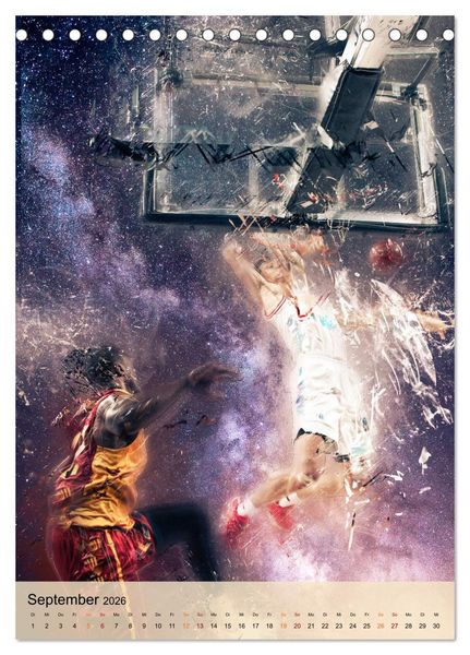 Produktbild: Basketball spektakul&auml;r (Tischkalender 2026 DIN A5 hoch), CALVENDO Monatskalender