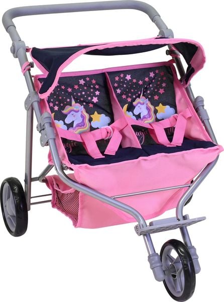 Produktbild: Knorrtoys 16736 - Zwillingspuppenwagen Duo Magic Unicorn, klappbar, Schieberh&ouml;he: 33-62cm