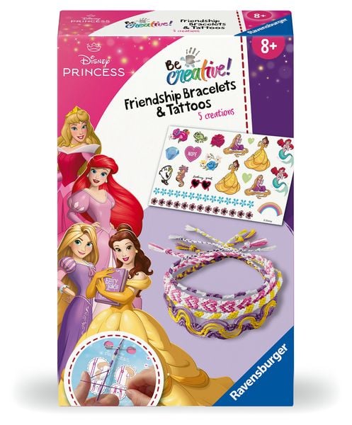 BeCreative Mini Disney Prinzessinnen - Bastelset Freundschaftsbändchen & Tattoos