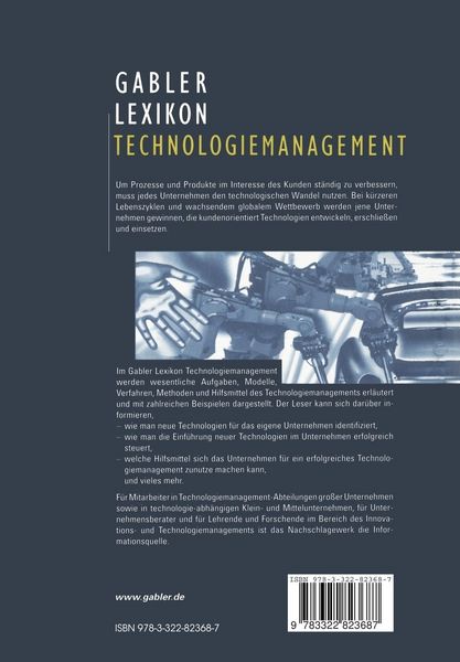 Produktbild: Gabler Lexikon Technologie Management